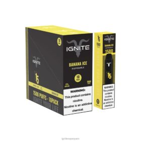 IGNITE V15 paquete de 10 bolígrafos vaporizadores hielo de plátano 8TR6J11 Ignite Vape Spain