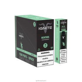 IGNITE V15 paquete de 10 bolígrafos vaporizadores mentol 8TR6J103 Ignite Vape España