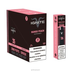 IGNITE V35 paquete de 10 bolígrafos vaporizadores durazno mango 8TR6J124 Ignite Vape Madrid