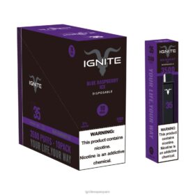 IGNITE V35 paquete de 10 bolígrafos vaporizadores hielo de frambuesa azul 8TR6J120 Ignite Vape Reseña