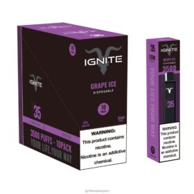 IGNITE V35 paquete de 10 bolígrafos vaporizadores hielo de uva 8TR6J122 Ignite España