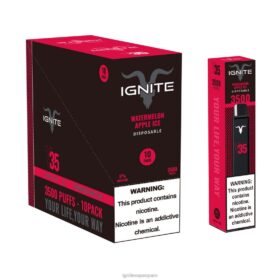 IGNITE V35 paquete de 10 bolígrafos vaporizadores sandía manzana hielo 8TR6J129 Ignite Precio