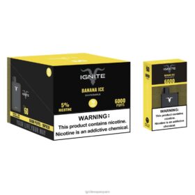 IGNITE V60 paquete de 10 bolígrafos vaporizadores hielo de plátano 8TR6J1 Ignite Vape Spain