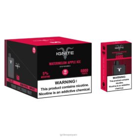 IGNITE V60 paquete de 10 bolígrafos vaporizadores sandía manzana hielo 8TR6J28 Ignite Vape Sabores